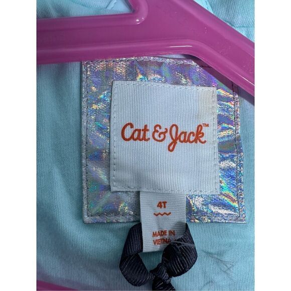 Cat & Jack Girl's Size 4T Button Up Holographic Wind/Water Resistant Jacket - Picture 7 of 11